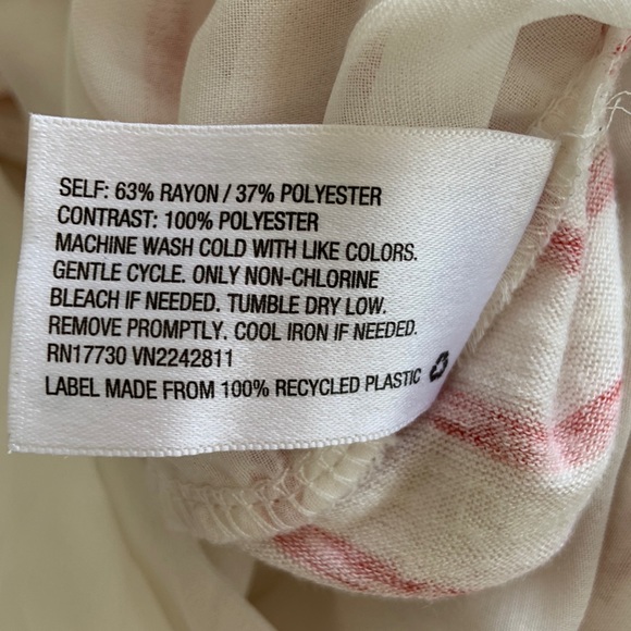 AVA & VIV RED WHITE STRIPED SLEEVELESS TUNIC WITH BACK SLIT / PLUS 2X - Picture 5 of 6